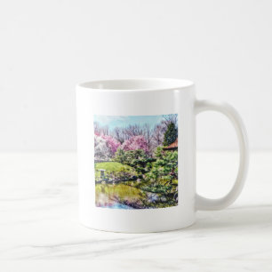 Caneca De Café Jardim Japonês em Primavera