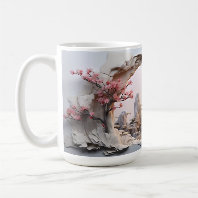 Caneca De Café Jardim Japonês Tranquilo - Serene 3D Mug (Esquerda)