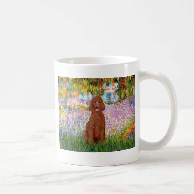 Caneca De Café Jardim - Poodle Vermelho Escuro #1 (Direita)