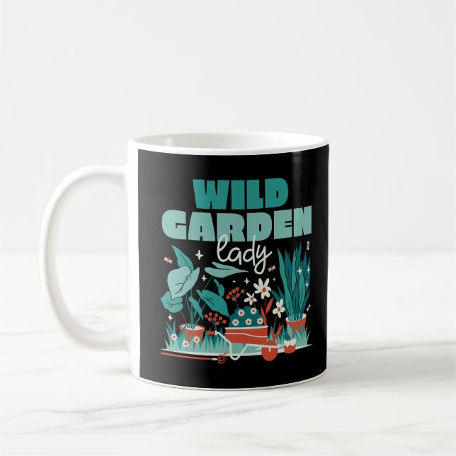 CANECA DE CAFÉ JARDIM SELVAGEM DE LADY CUTE COM PLANTAS (Esquerda)
