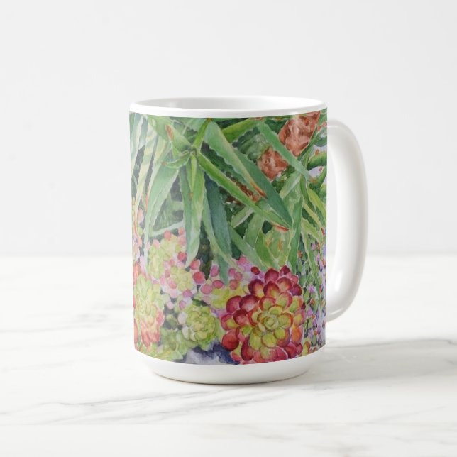 Caneca De Café Jardim Suculento (Frente Esquerda)