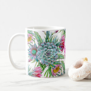 Caneca De Café Jardim Tropical de Suculentas