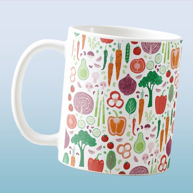 Caneca De Café Jardim Vegetal (Fun vegetable pattern coffee mug)