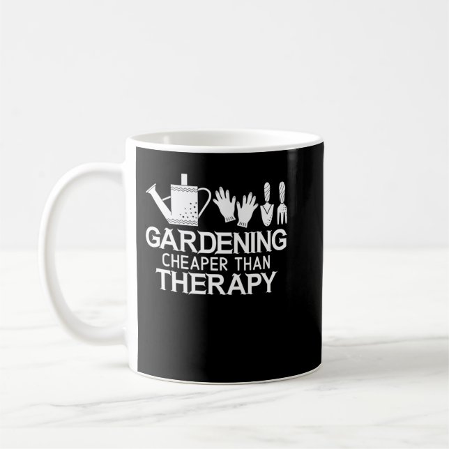 Caneca De Café Jardinagem Mais Barata Que Terapia (Esquerda)