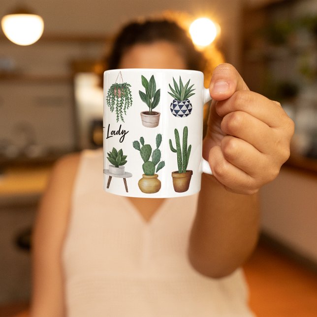 Caneca De Café Jardineira Engraçada De Plantas Loucas (Criador carregado)