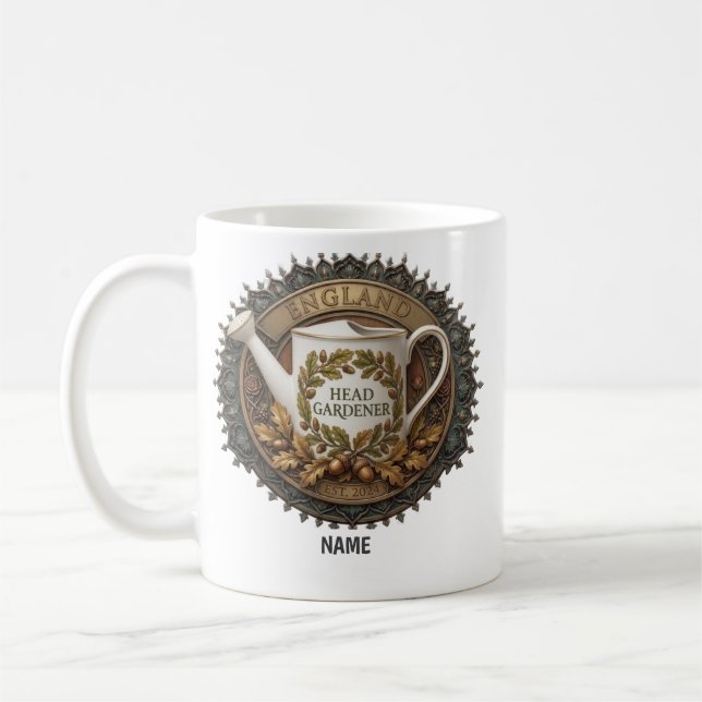 Caneca De Café Jardineiro-Chefe | Relógio de Pulso Personalizado  (Esquerda)