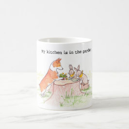 Caneca De Café Jardineiro da cozinha - Corgi e coelhos