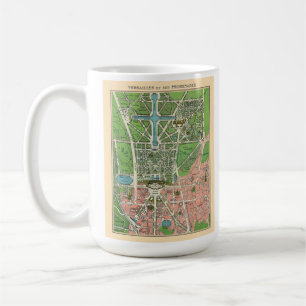 Caneca De Café Jardins de Versalhes, Vintage Restaurada 1920