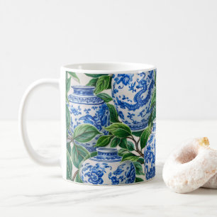Caneca De Café Jarra de Gengibre em Porcelana Azul Chinesa