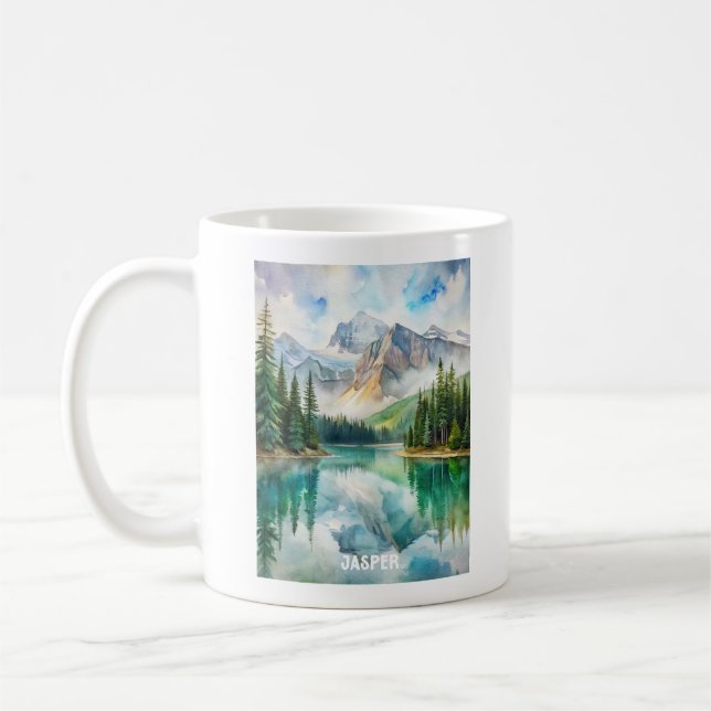Caneca De Café Jasper National Park Watercolor Painting (Esquerda)