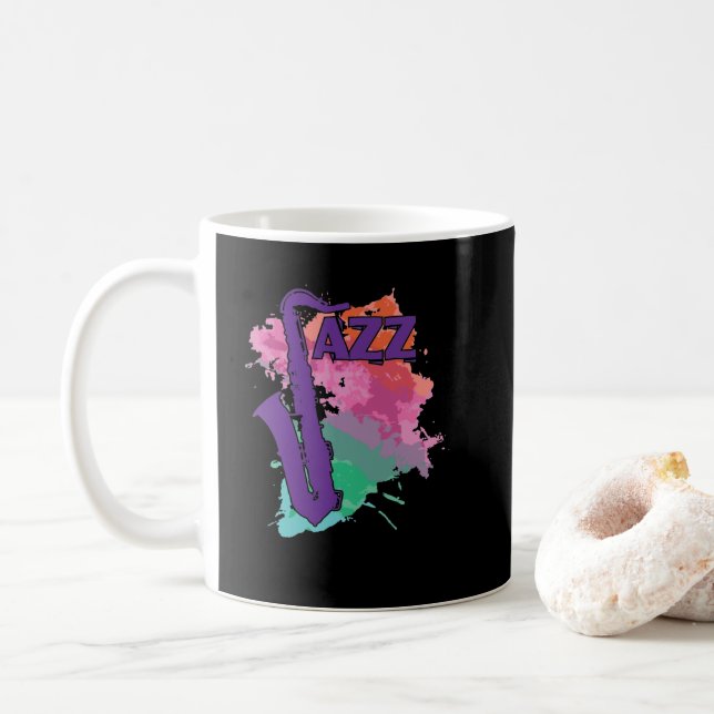 Caneca De Café Jazz Saxophon (Com Donut)