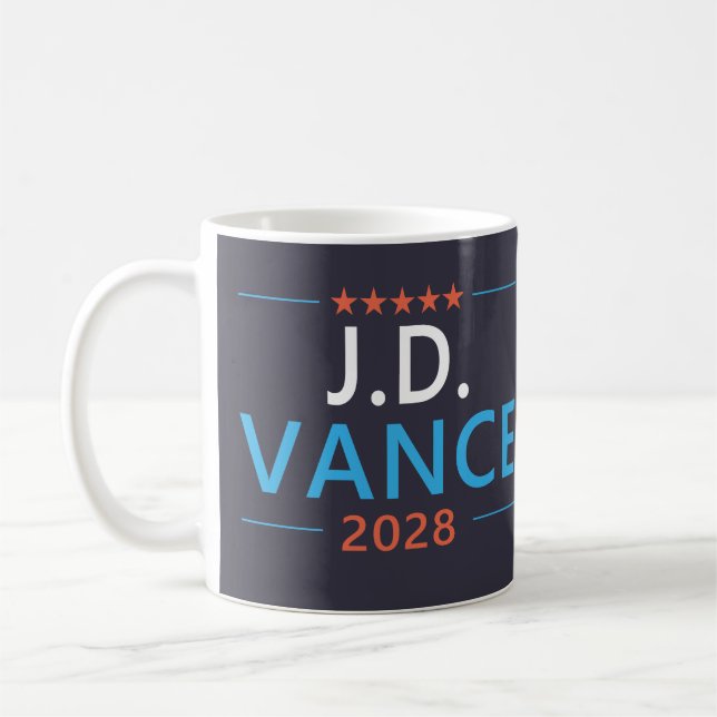 Caneca De Café JD Vance 2028 Patriótico Republicano (Esquerda)