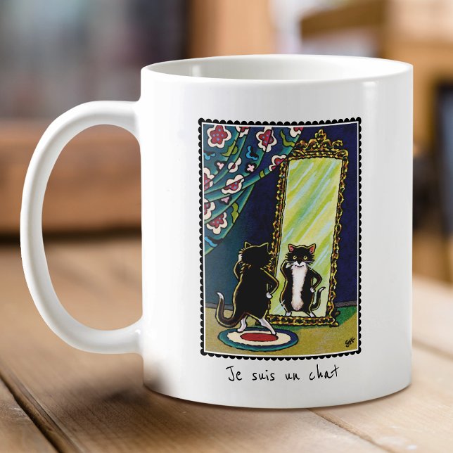 Caneca De Café "Je suis un chat" Cama de Gato Personalizado (Criador carregado)