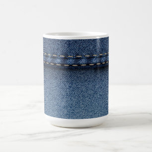 Caneca De Café Jeans da sarja de Nimes