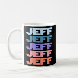 Caneca De Café Jeff de Texto Repetido Moderno