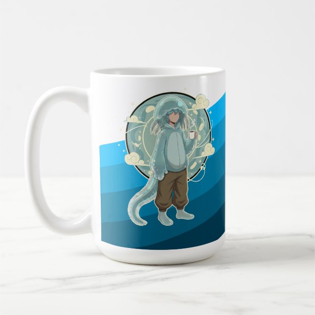 Caneca De Café Jellyfish Boy Anime Coffee Art (Esquerda)
