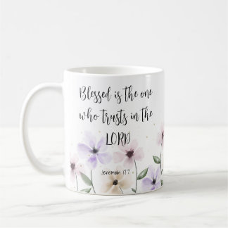 Caneca De Café Jeremiah 17:7 Confie no Lord Scripture Floral