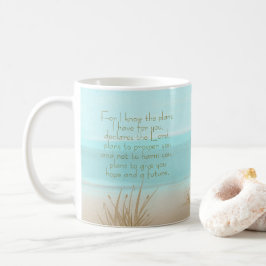Caneca De Café Jeremiah 29:11 Bíblia cristã Verse Aqua Beach