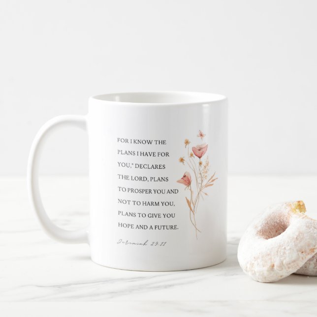 Caneca De Café Jeremiah 29:11 Eu sei os planos que tenho para voc (Com Donut)