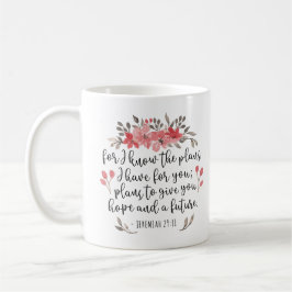 Caneca De Café Jeremiah 29 11 - Pelo Que Sei Os Planos - Floral