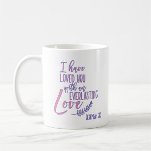 Caneca De Café Jeremiah 31:3 Ame-o com a Bíblia do Amor Everdurad