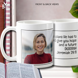 Caneca De Café JEREMIAS 29:11 Foto Personalizada Versículo da Bíb