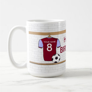 Caneca De Café Jérsei de futebol azul personalizado do futebol d