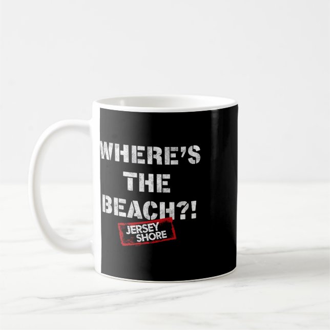 Caneca De Café Jersey Shore - Onde fica a Praia  (Esquerda)