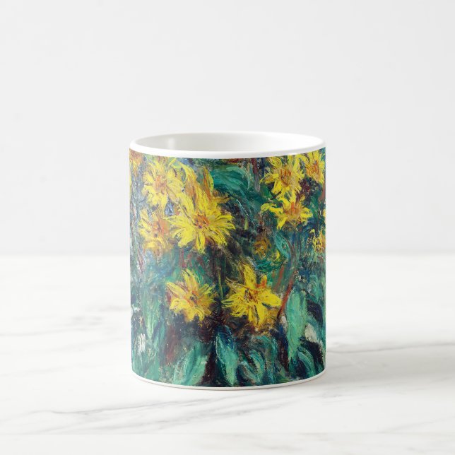 Caneca De Café Jerusalém - Flores do Artichoke por Claude Monet (Centro)