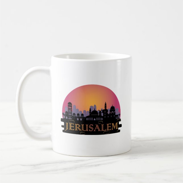 Caneca De Café Jerusalém - Linha do horizonte da Cidade Antiga -  (Esquerda)