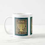 Caneca De Café Jerusalém "Muro Ocidental" Mug<br><div class="desc">Contém uma imagem real do Muro Ocidental / Kotel em Jerusalém,  Israel. Foi utilizada uma seção destacada para criar o Menorah (Candelabra). O nome de Deus em personagens hebraicos antigos aparece acima do Menorah.</div>