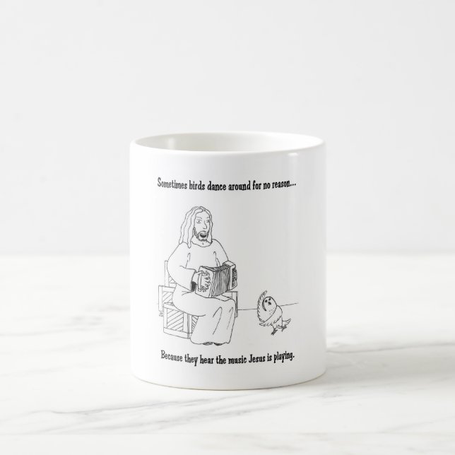 Caneca De Café Jesus ama os pássaros 2 (Centro)