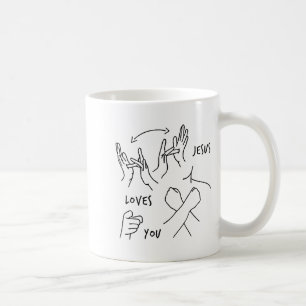 Caneca De Café Jesus Ama Você Sinal Língua de Sinais Cristã