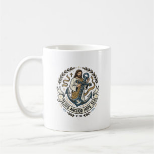 Caneca De Café Jesus Âncora Esperança Selo Jesus Âncora Esperança