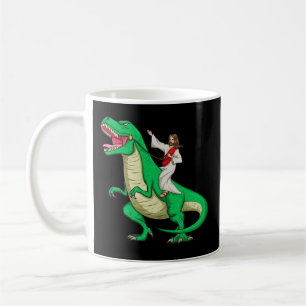 Caneca De Café Jesus Andando Dinossauro Engraçado Parody Tyrannos