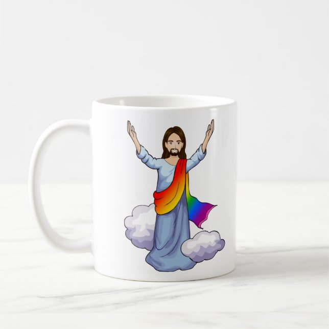 Caneca De Café Jesus Arco-íris (Esquerda)
