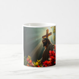 Caneca de Café Jesus Cristo no Jardim