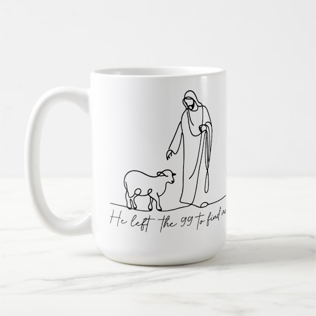 Caneca De Café Jesus deixou a arte das 99 ovelhas perdidas (Esquerda)