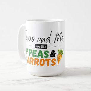 Caneca De Café Jesus e eu somos como ervilhas e carrinhos