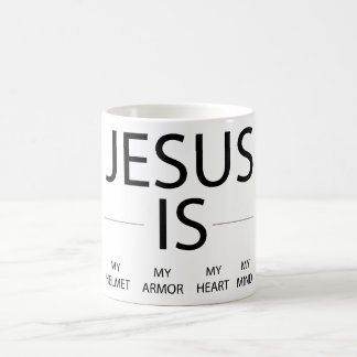 Caneca De Café Jesus É Meu Capacete, Minha Armadura, Meu Coração,