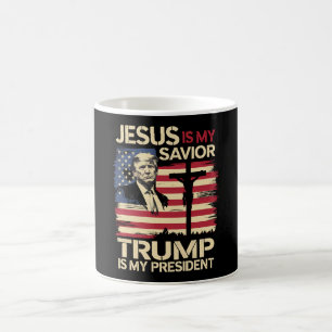 Caneca De Café Jesus É Meu Salvador Trump É Meu Presidente Bandei