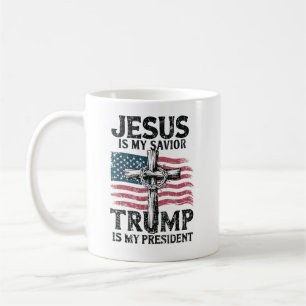 Caneca De Café Jesus é o meu salvador é o meu presidente