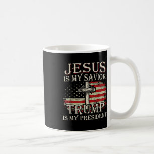 Caneca De Café Jesus é o meu salvador é o meu presidente american