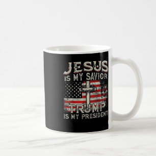 Caneca De Café Jesus é o meu salvador é o meu presidente american