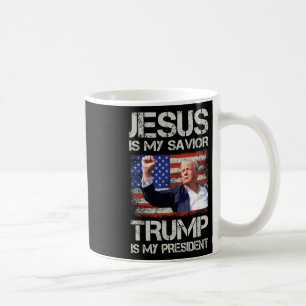 Caneca De Café Jesus é o meu salvador é o meu presidente american