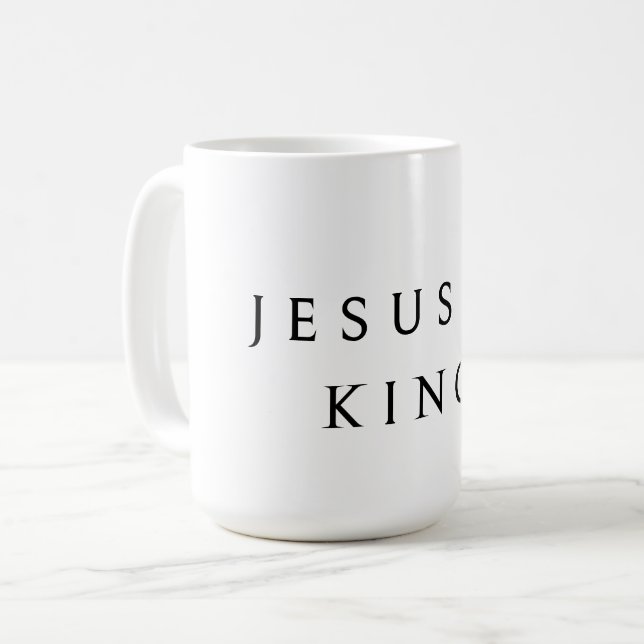Caneca De Café JESUS É O REI Hoodie (Frente Esquerda)