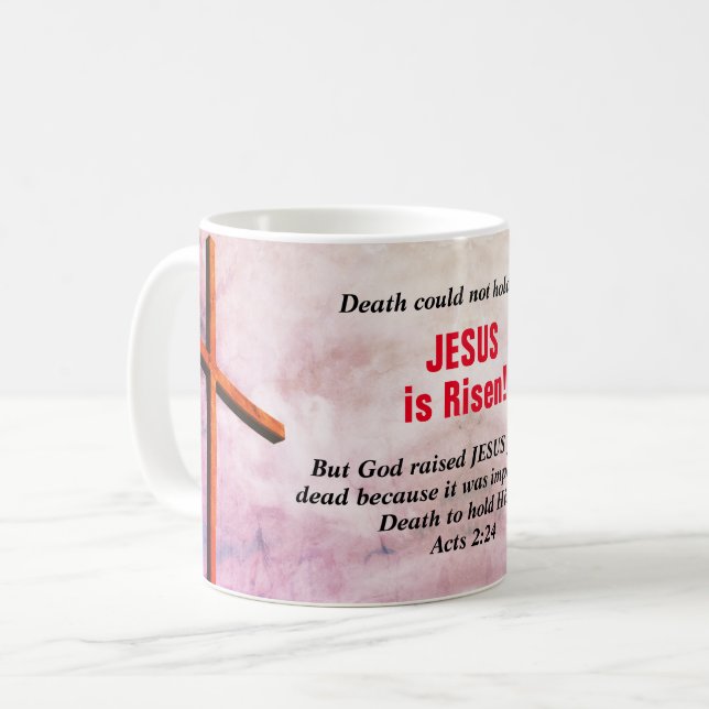 Caneca De Café JESUS É Páscoa Cristã RISEN (Frente Esquerda)