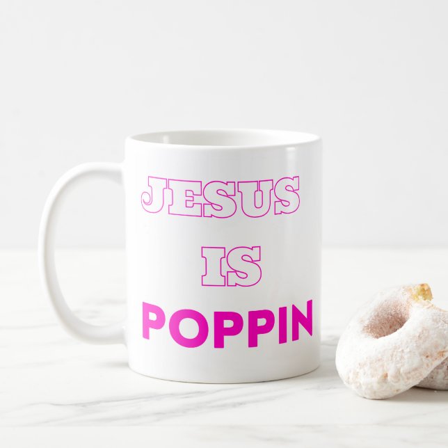Caneca De Café Jesus é Poppin Classic Mug versão 2 (Com Donut)