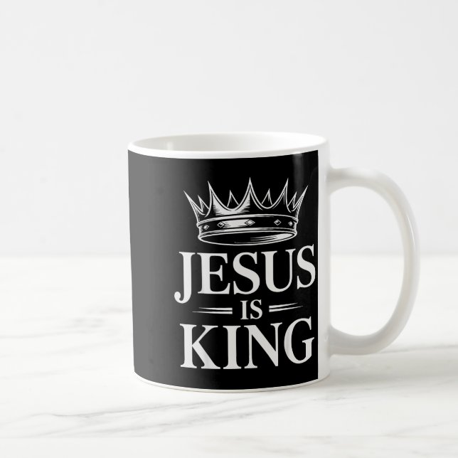 Caneca De Café Jesus É Rei Coroa Cristã  (Direita)