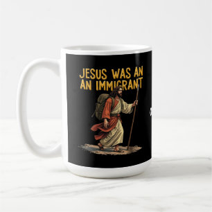 Caneca De Café Jesus É Um Único Imigrante Apoio Cruzado Design